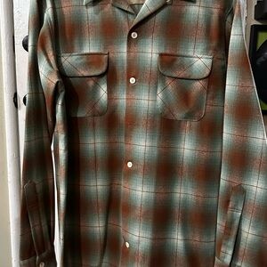 Pendleton Green and Brown Plaid Shirt